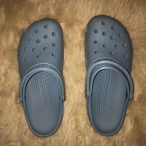 Baby blue crocs/ rubbery clogs